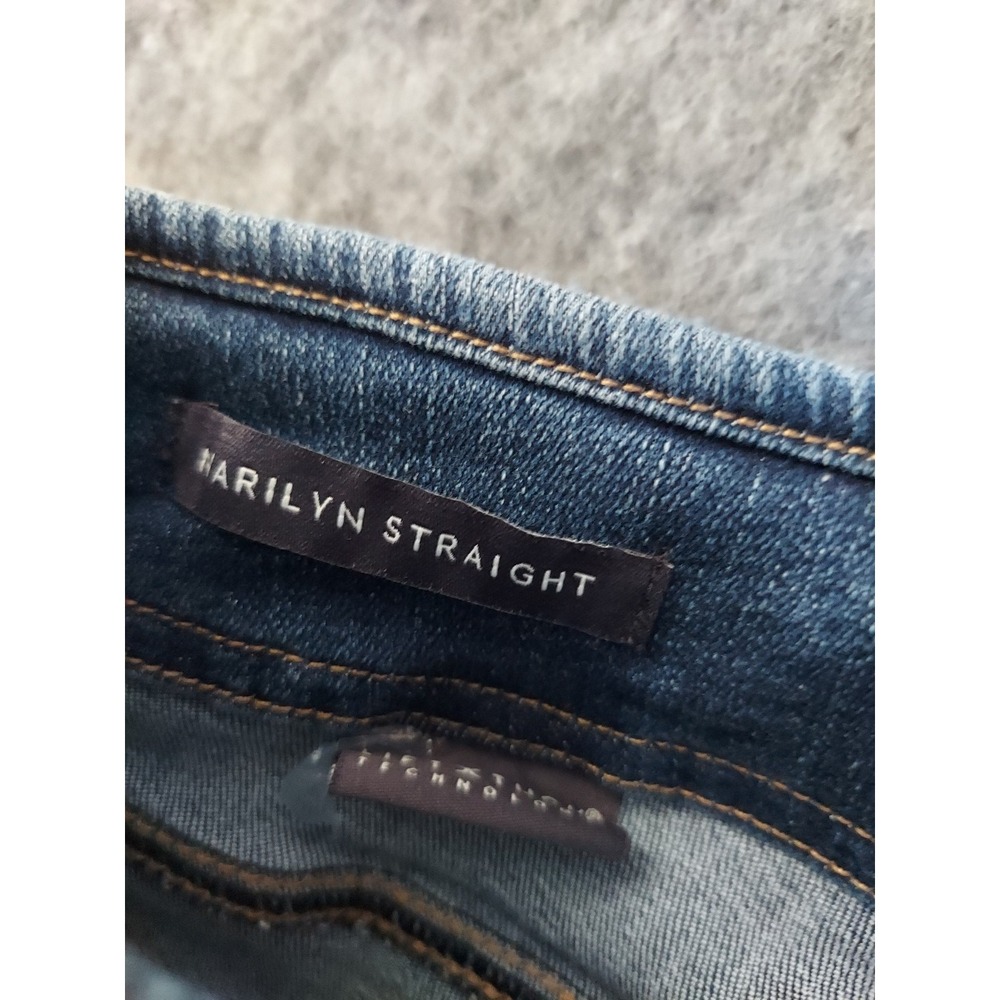 NYDJ Jeans Womens 00 Blue Marilyn Straight Raw Hem Stretch Lift Tuck Medium Wash - Picture 10 of 11